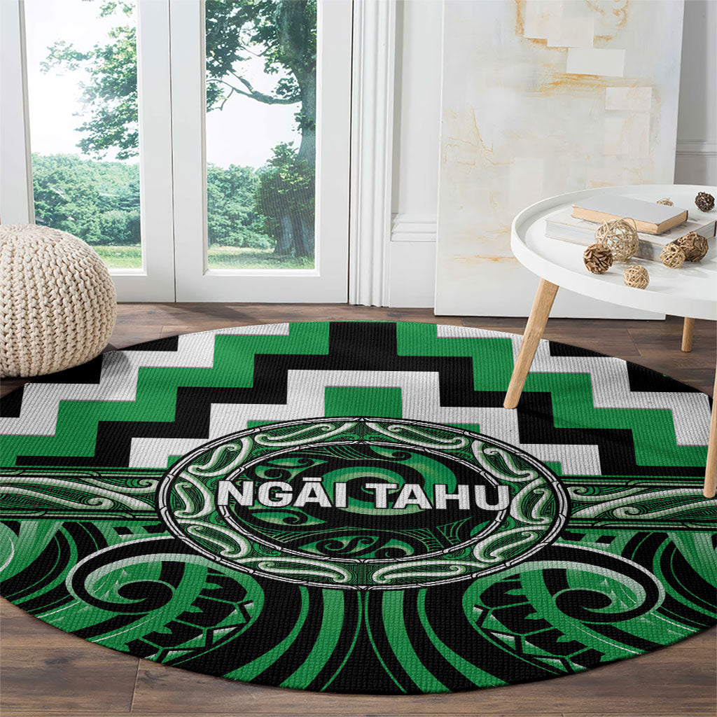 Aotearoa Ngai Tahu Round Carpet Maori Iwi Poutama Puhoro Tattoo LT14 - Polynesian Pride