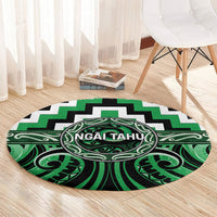 Aotearoa Ngai Tahu Round Carpet Maori Iwi Poutama Puhoro Tattoo LT14 - Polynesian Pride