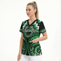 Aotearoa Ngai Tahu Personalised Scrub Top Maori Iwi Poutama Puhoro Tattoo LT14 - Polynesian Pride