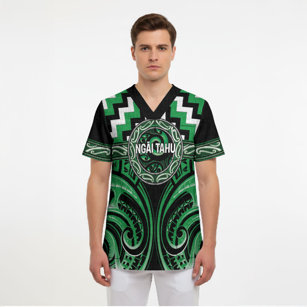 Aotearoa Ngai Tahu Personalised Scrub Top Maori Iwi Poutama Puhoro Tattoo LT14 - Polynesian Pride