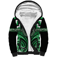Aotearoa Ngai Tahu Personalised Sherpa Hoodie Maori Iwi Poutama Puhoro Tattoo LT14 Unisex Green - Polynesian Pride