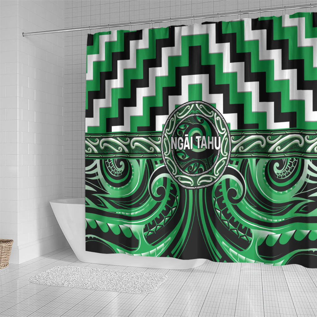 Aotearoa Ngai Tahu Shower Curtain Maori Iwi Poutama Puhoro Tattoo LT14 - Polynesian Pride