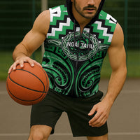 Aotearoa Ngai Tahu Personalised Sleeveless Zip Hoodie Maori Iwi Poutama Puhoro Tattoo LT14 - Polynesian Pride