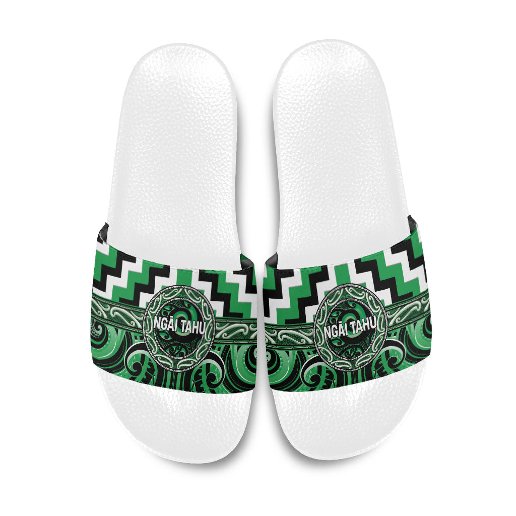 Aotearoa Ngai Tahu Slide Sandals Maori Iwi Poutama Puhoro Tattoo LT14 Green - Polynesian Pride