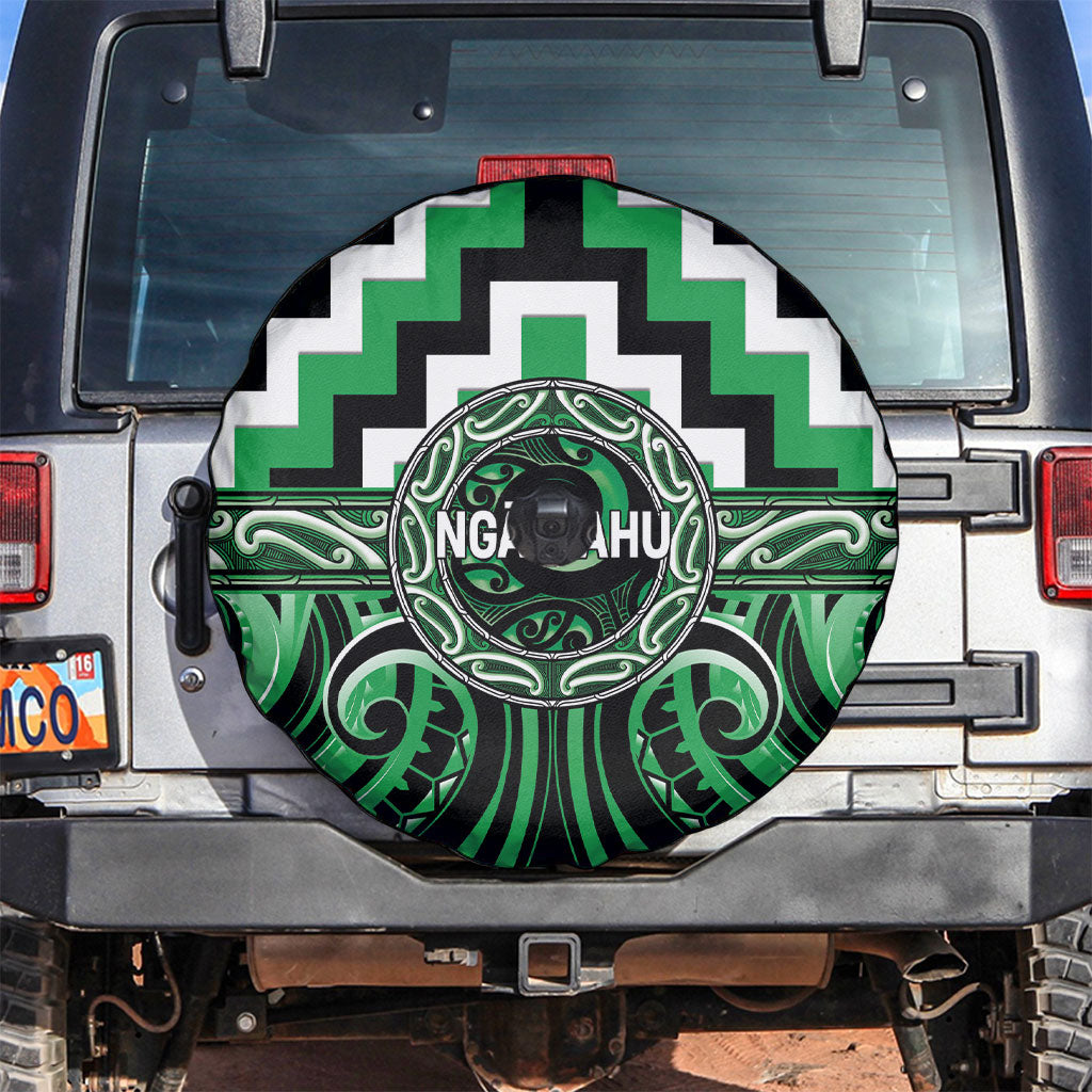 Aotearoa Ngai Tahu Spare Tire Cover Maori Iwi Poutama Puhoro Tattoo LT14 Green - Polynesian Pride