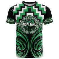 Aotearoa Ngai Tahu Personalised T Shirt Maori Iwi Poutama Puhoro Tattoo LT14 Green - Polynesian Pride