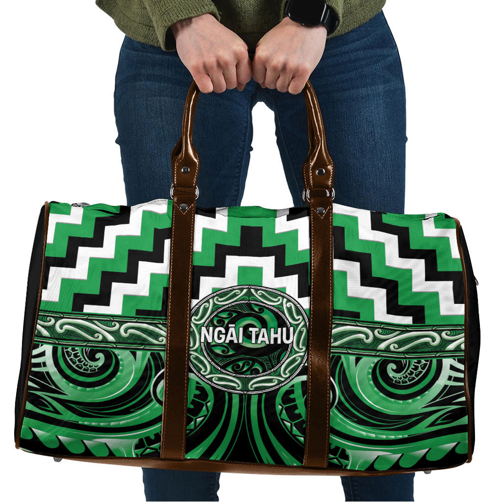 Aotearoa Ngai Tahu Travel Bag Maori Iwi Poutama Puhoro Tattoo LT14 Green - Polynesian Pride
