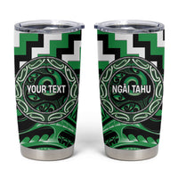 Aotearoa Ngai Tahu Personalised Tumbler Cup Maori Iwi Poutama Puhoro Tattoo LT14 Green - Polynesian Pride