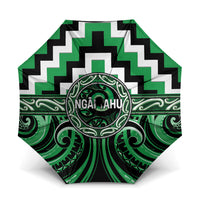 Aotearoa Ngai Tahu Umbrella Maori Iwi Poutama Puhoro Tattoo LT14 One Size Folded 11.42 inch Opened Diameter 37.4 inch Green - Polynesian Pride
