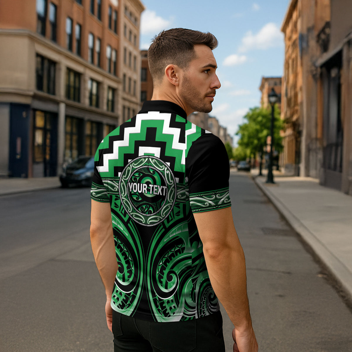 Aotearoa Ngai Tahu Personalised Zipper Polo Shirt Maori Iwi Poutama Puhoro Tattoo LT14 - Polynesian Pride