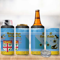 Malampa Fiji Day 4 in 1 Can Cooler Tumbler 10 October Fijian Tapa Flag Style LT14 - Polynesian Pride