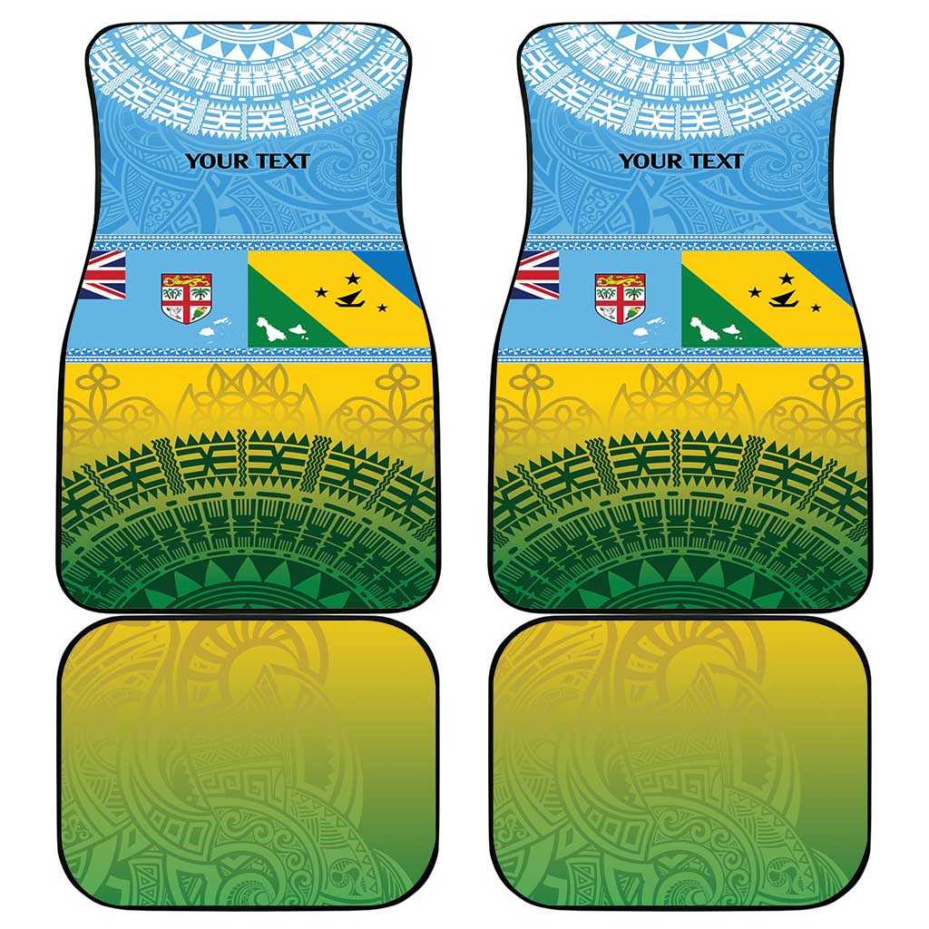 Personalised Malampa Fiji Day Car Mats 10 October Fijian Tapa Flag Style LT14 - Polynesian Pride