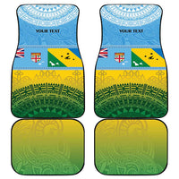 Personalised Malampa Fiji Day Car Mats 10 October Fijian Tapa Flag Style LT14 - Polynesian Pride