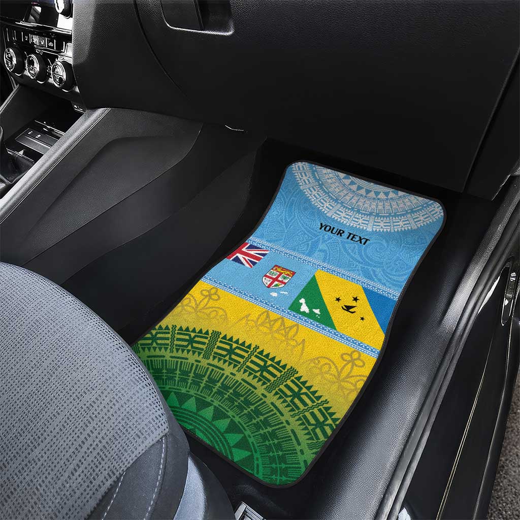 Personalised Malampa Fiji Day Car Mats 10 October Fijian Tapa Flag Style LT14 - Polynesian Pride