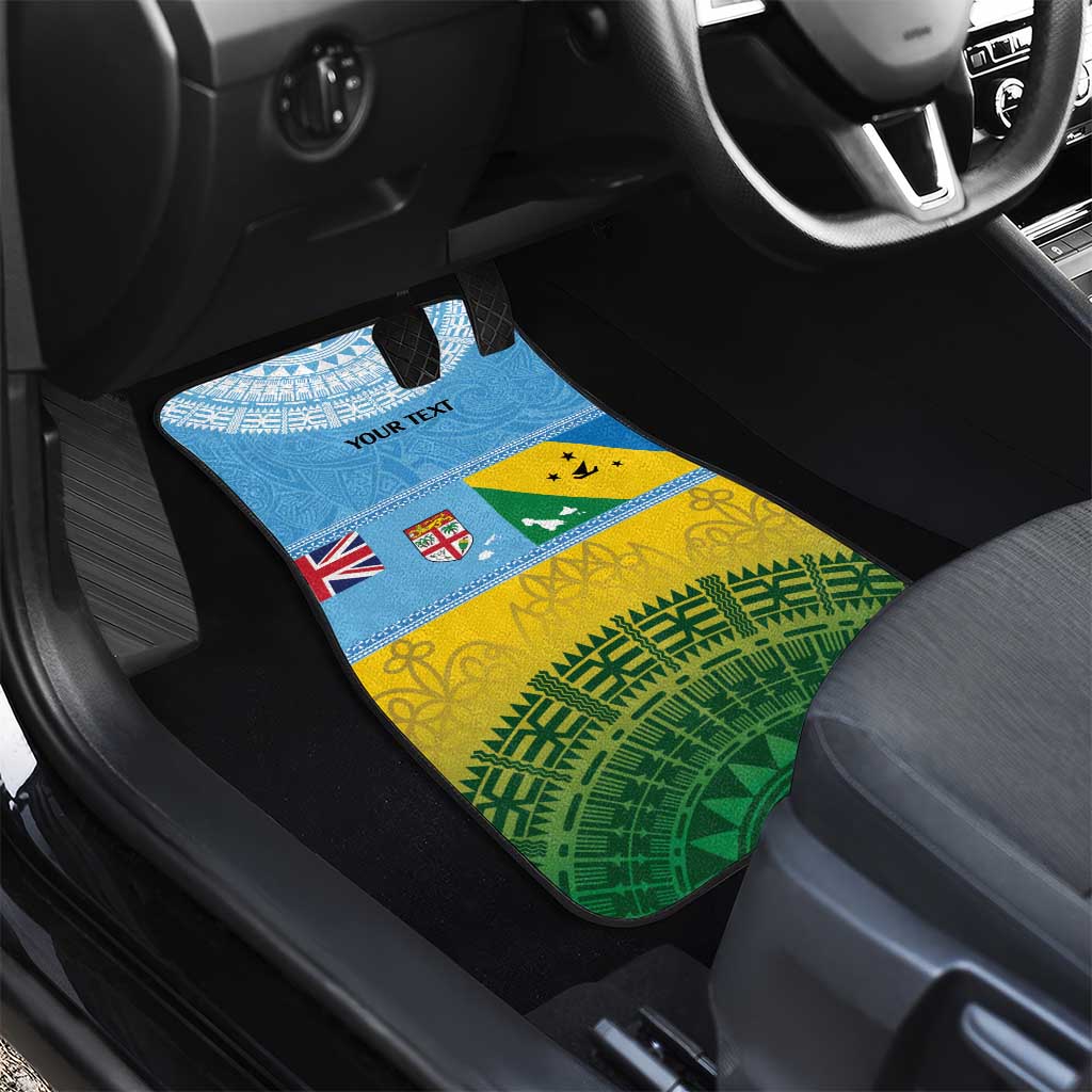 Personalised Malampa Fiji Day Car Mats 10 October Fijian Tapa Flag Style LT14 - Polynesian Pride