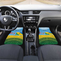 Personalised Malampa Fiji Day Car Mats 10 October Fijian Tapa Flag Style LT14 Set 2pcs - Front Blue - Polynesian Pride