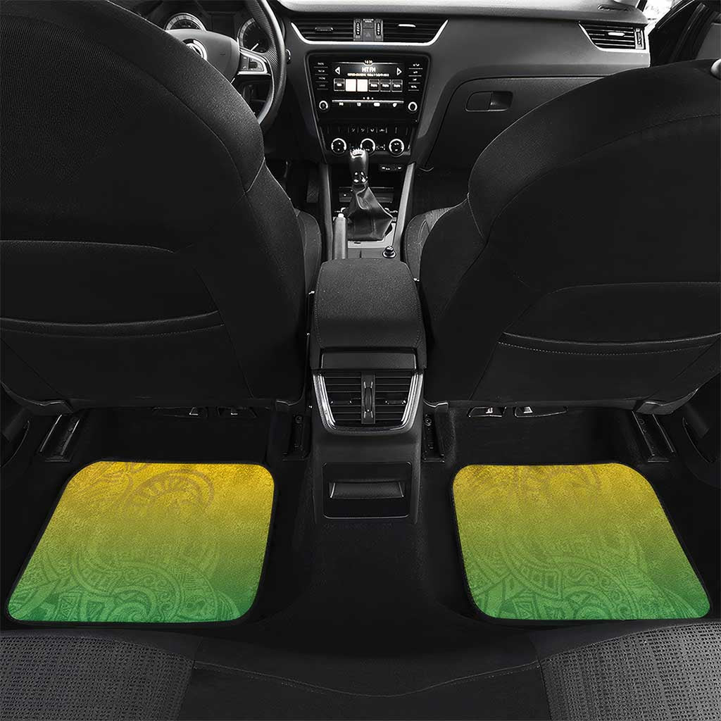 Personalised Malampa Fiji Day Car Mats 10 October Fijian Tapa Flag Style LT14 Set 2pcs - Back Blue - Polynesian Pride