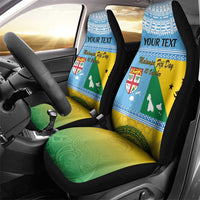 Personalised Malampa Fiji Day Car Seat Cover 10 October Fijian Tapa Flag Style LT14 - Polynesian Pride