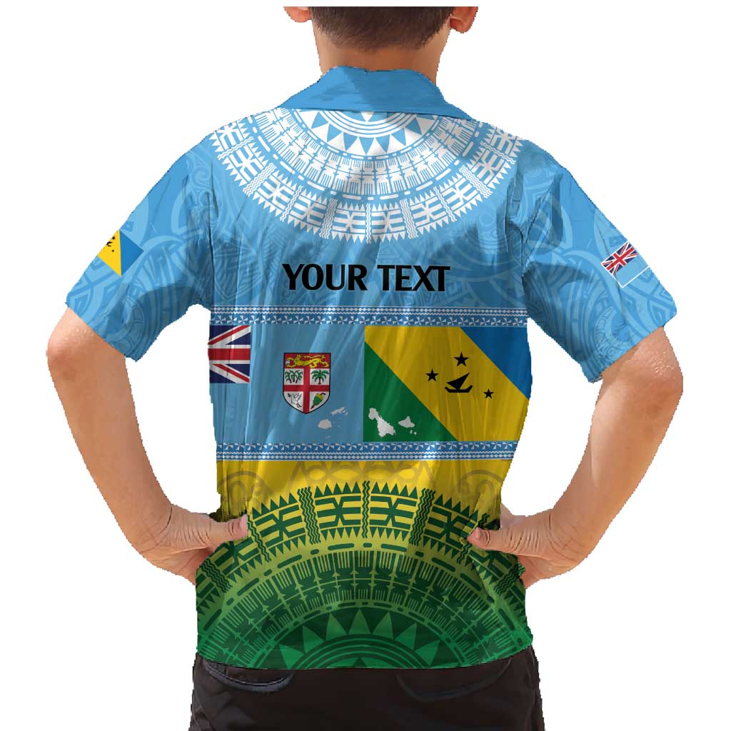 Personalised Malampa Fiji Day Family Matching Mermaid Dress and Hawaiian Shirt 10 October Fijian Tapa Flag Style LT14 - Polynesian Pride