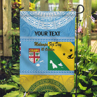 Personalised Malampa Fiji Day Garden Flag 10 October Fijian Tapa Flag Style LT14 Garden Flag Blue - Polynesian Pride