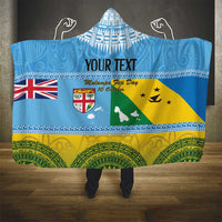 Personalised Malampa Fiji Day Hooded Blanket 10 October Fijian Tapa Flag Style LT14 - Polynesian Pride