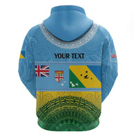 Personalised Malampa Fiji Day Hoodie 10 October Fijian Tapa Flag Style LT14 - Polynesian Pride
