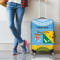 Personalised Malampa Fiji Day Luggage Cover 10 October Fijian Tapa Flag Style LT14 - Polynesian Pride