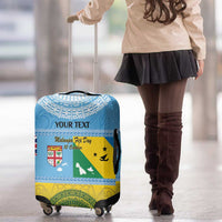 Personalised Malampa Fiji Day Luggage Cover 10 October Fijian Tapa Flag Style LT14 - Polynesian Pride