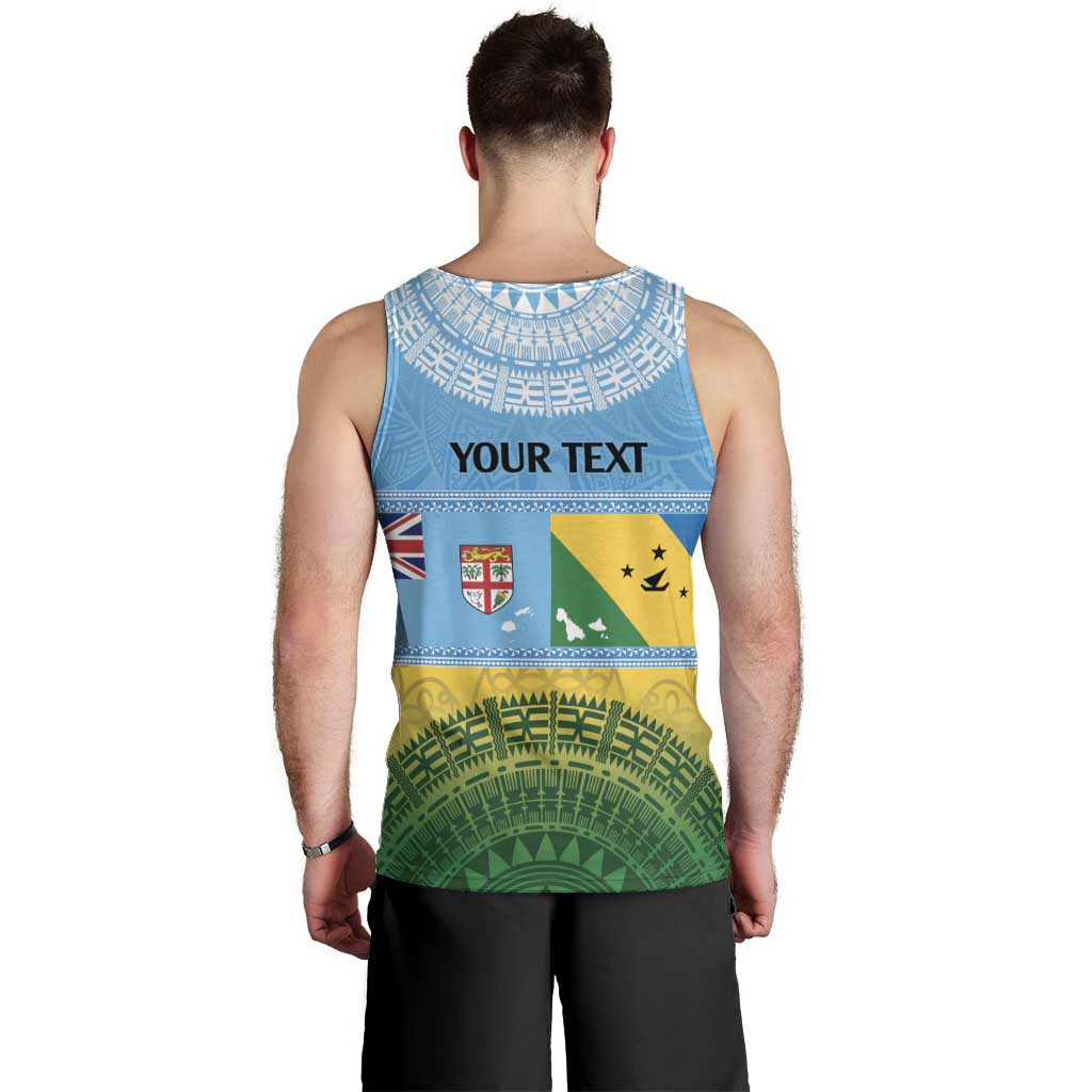 Personalised Malampa Fiji Day Men Tank Top 10 October Fijian Tapa Flag Style LT14 - Polynesian Pride