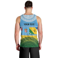 Personalised Malampa Fiji Day Men Tank Top 10 October Fijian Tapa Flag Style LT14 - Polynesian Pride