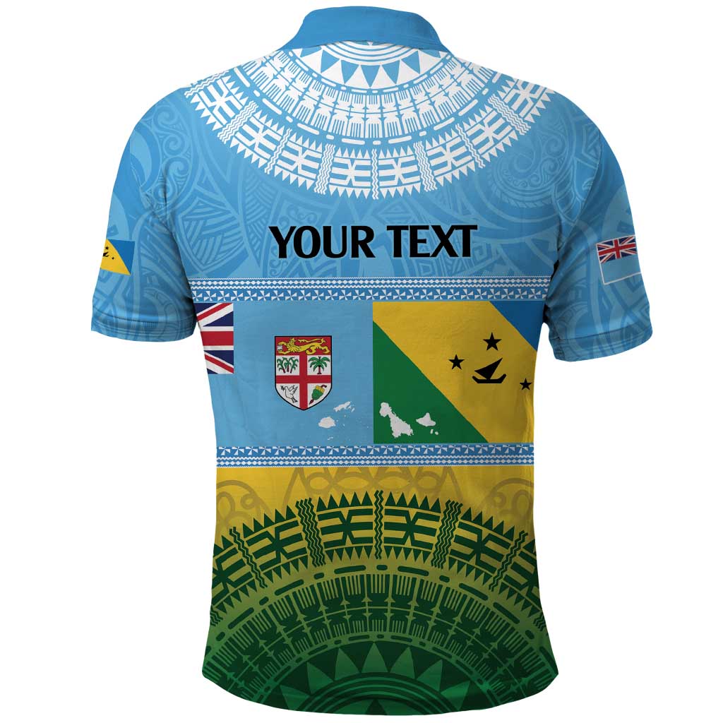 Personalised Malampa Fiji Day Polo Shirt 10 October Fijian Tapa Flag Style LT14 - Polynesian Pride
