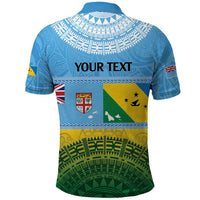 Personalised Malampa Fiji Day Polo Shirt 10 October Fijian Tapa Flag Style LT14 - Polynesian Pride