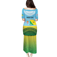 Personalised Malampa Fiji Day Puletasi 10 October Fijian Tapa Flag Style LT14 - Polynesian Pride
