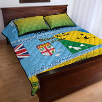 Personalised Malampa Fiji Day Quilt Bed Set 10 October Fijian Tapa Flag Style LT14 - Polynesian Pride