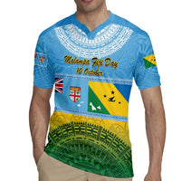 Personalised Malampa Fiji Day Rugby Jersey 10 October Fijian Tapa Flag Style LT14 - Polynesian Pride