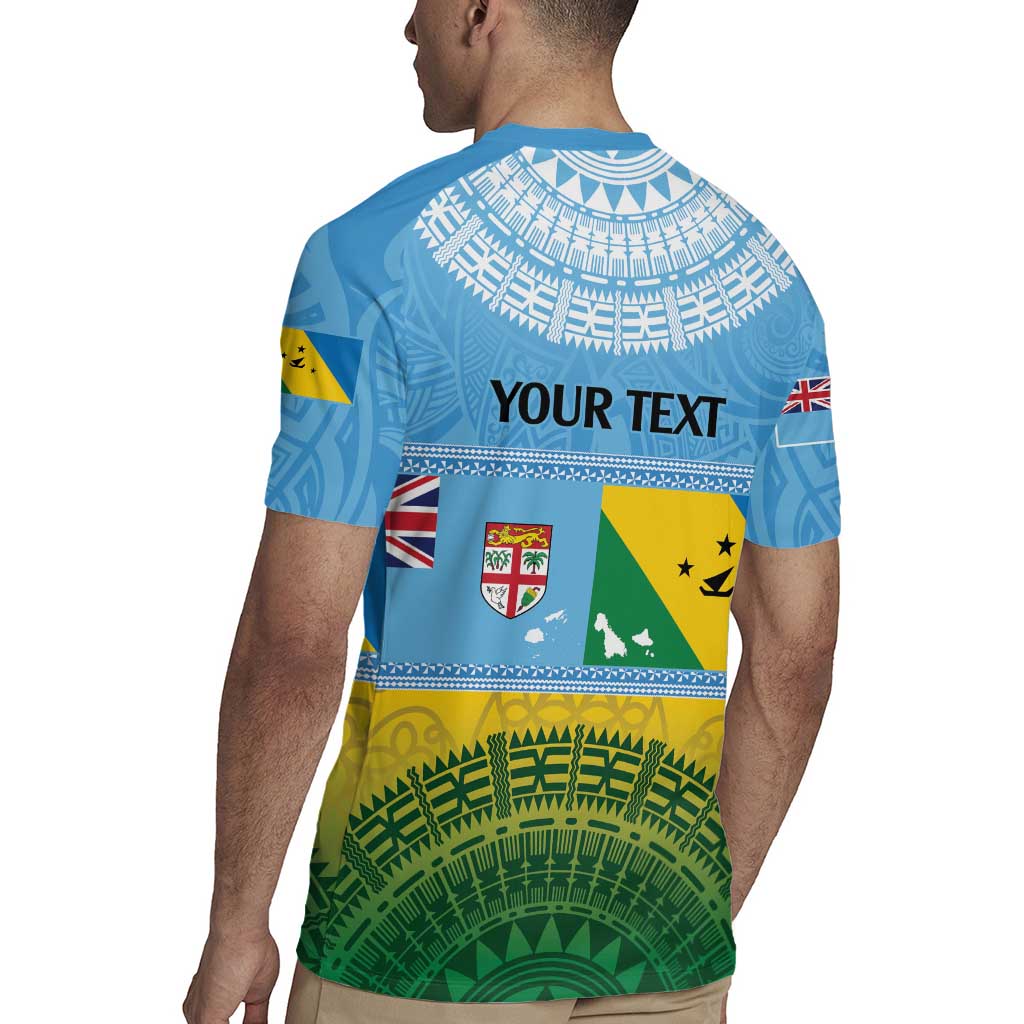 Personalised Malampa Fiji Day Rugby Jersey 10 October Fijian Tapa Flag Style LT14 - Polynesian Pride