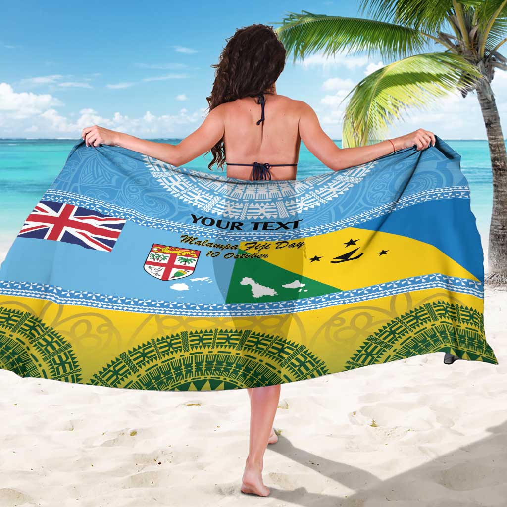 Personalised Malampa Fiji Day Sarong 10 October Fijian Tapa Flag Style LT14 - Polynesian Pride