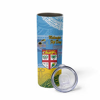 Malampa Fiji Day Skinny Tumbler 10 October Fijian Tapa Flag Style LT14 - Polynesian Pride