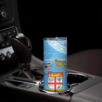 Malampa Fiji Day Skinny Tumbler 10 October Fijian Tapa Flag Style LT14 - Polynesian Pride