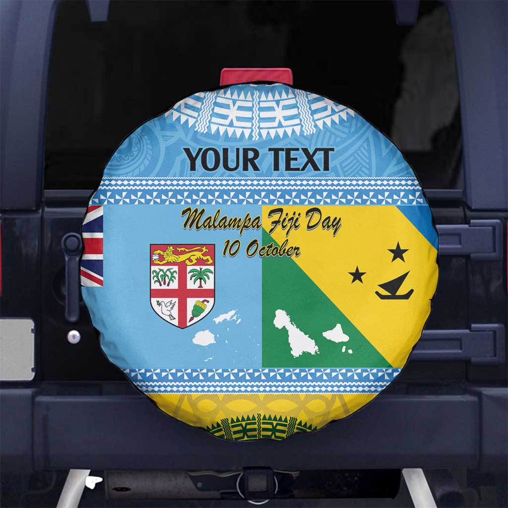 Personalised Malampa Fiji Day Spare Tire Cover 10 October Fijian Tapa Flag Style LT14 - Polynesian Pride