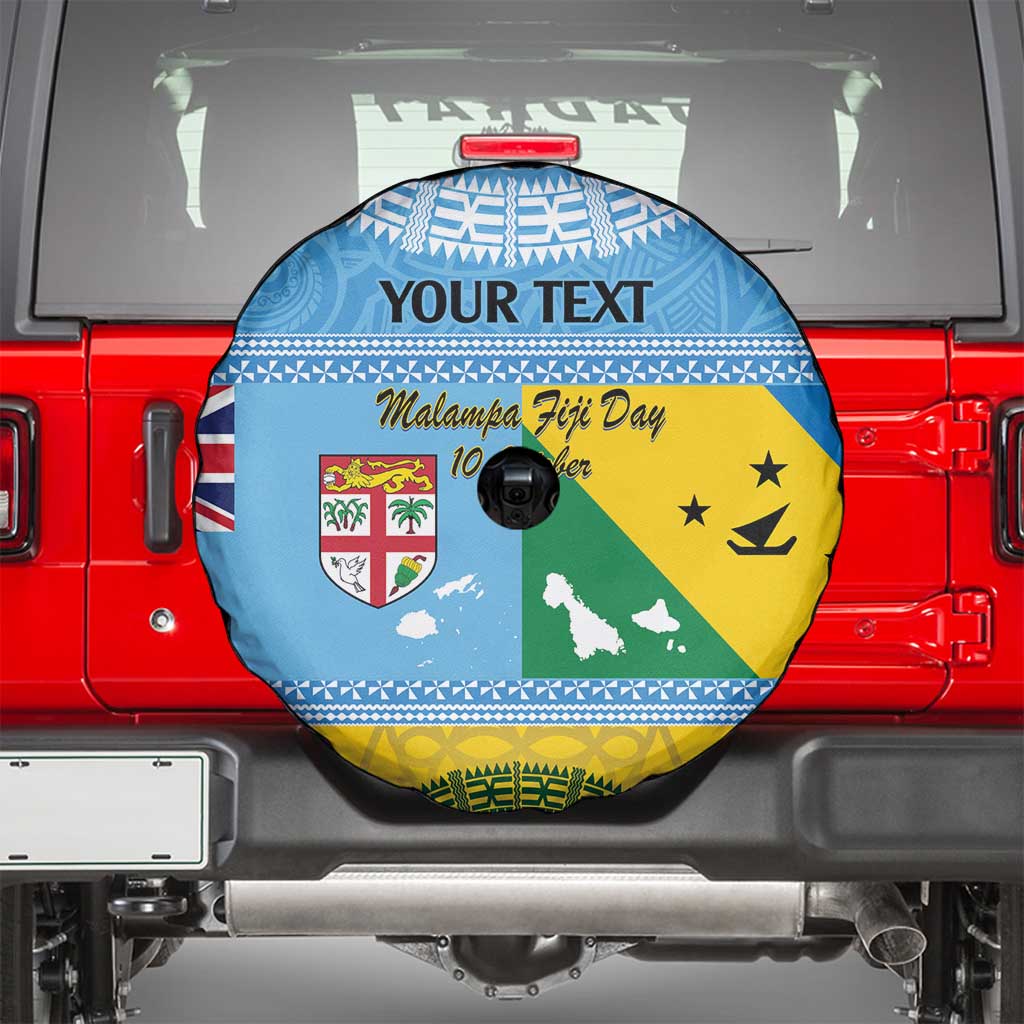 Personalised Malampa Fiji Day Spare Tire Cover 10 October Fijian Tapa Flag Style LT14 - Polynesian Pride