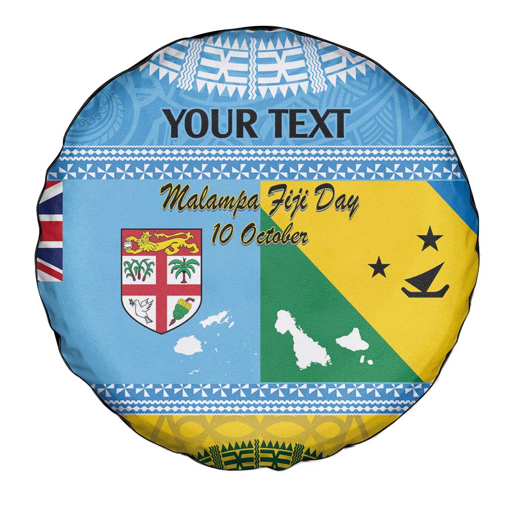 Personalised Malampa Fiji Day Spare Tire Cover 10 October Fijian Tapa Flag Style LT14 - Polynesian Pride