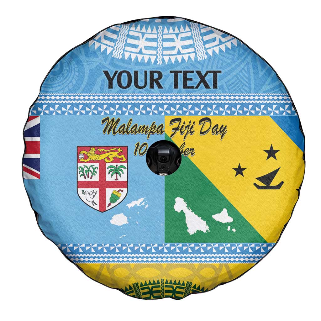 Personalised Malampa Fiji Day Spare Tire Cover 10 October Fijian Tapa Flag Style LT14 - Polynesian Pride