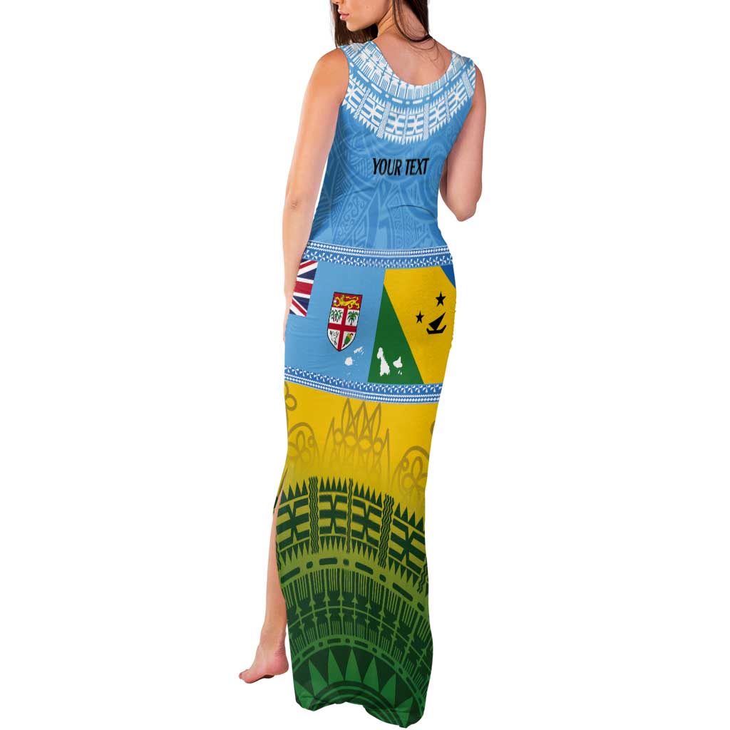 Personalised Malampa Fiji Day Tank Maxi Dress 10 October Fijian Tapa Flag Style LT14 - Polynesian Pride