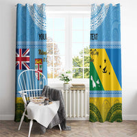 Personalised Malampa Fiji Day Window Curtain 10 October Fijian Tapa Flag Style LT14 - Polynesian Pride