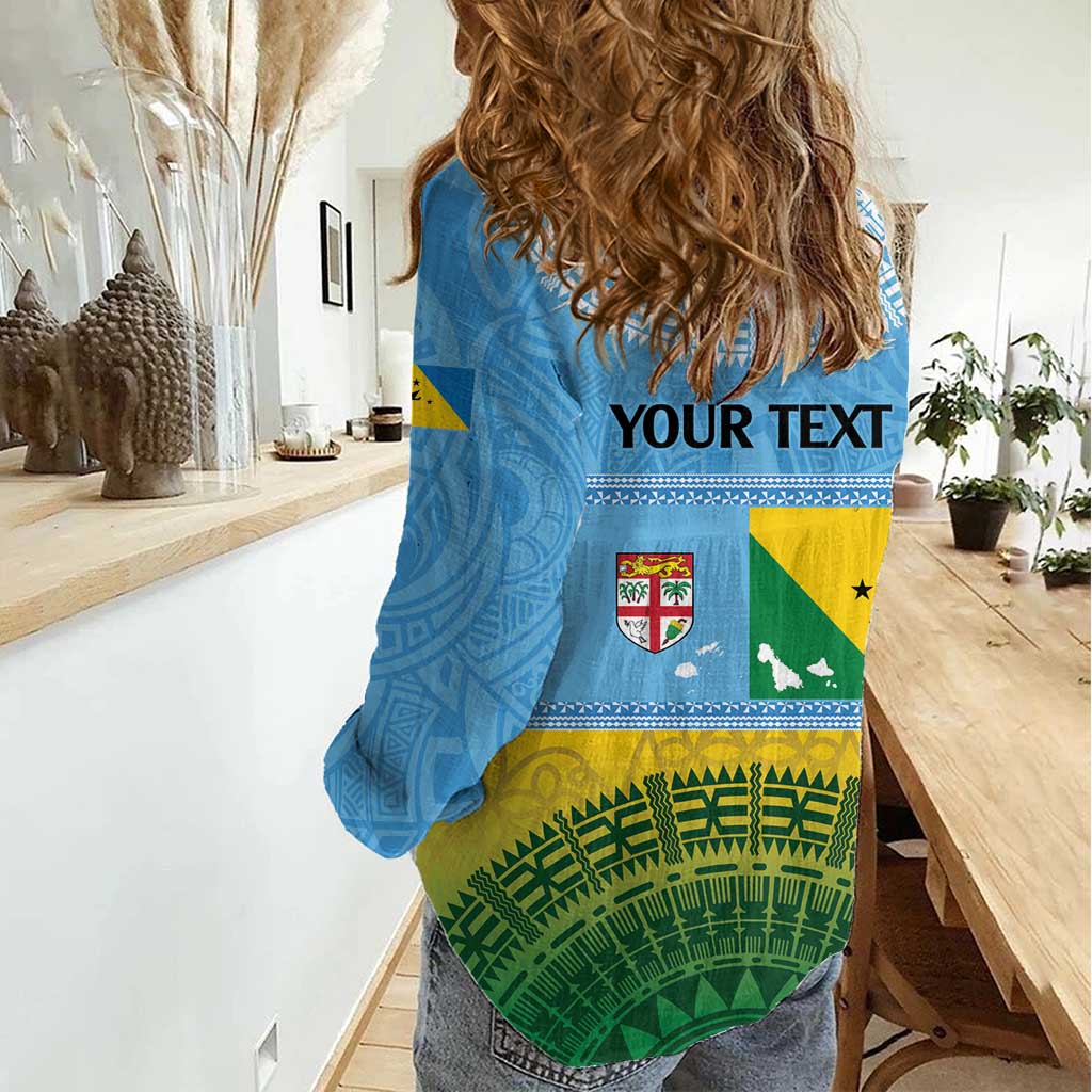 Personalised Malampa Fiji Day Women Casual Shirt 10 October Fijian Tapa Flag Style LT14 - Polynesian Pride