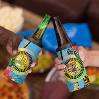 Vanuatu Malampa Fiji Day 4 in 1 Can Cooler Tumbler Happy 10 October With Maps Tropical Flowers LT14 - Polynesian Pride