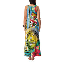 Vanuatu Malampa Fiji Day Family Matching Tank Maxi Dress and Hawaiian Shirt Happy 10 October With Maps Tropical Flowers LT14 - Polynesian Pride