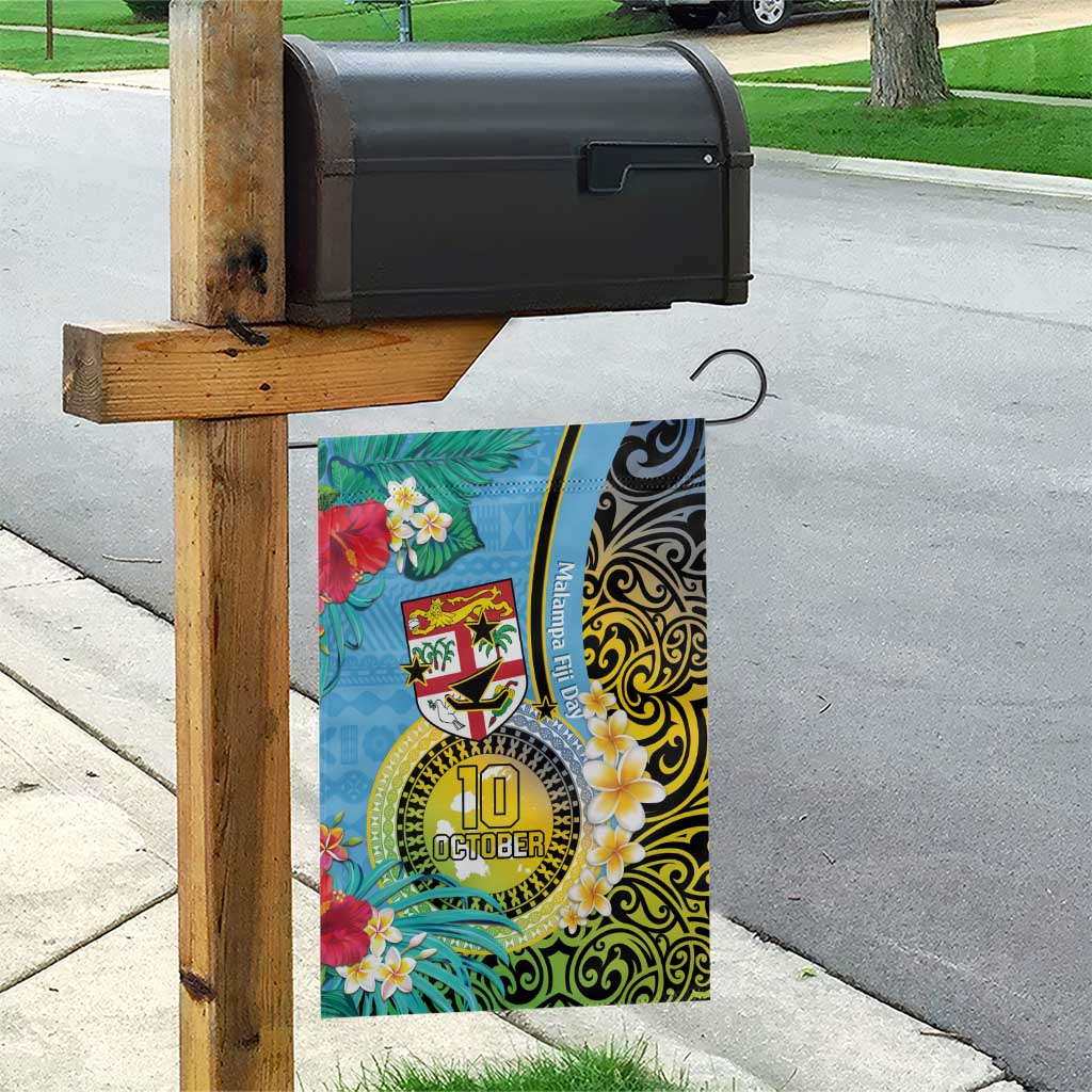 Vanuatu Malampa Fiji Day Garden Flag Happy 10 October With Maps Tropical Flowers LT14 - Polynesian Pride