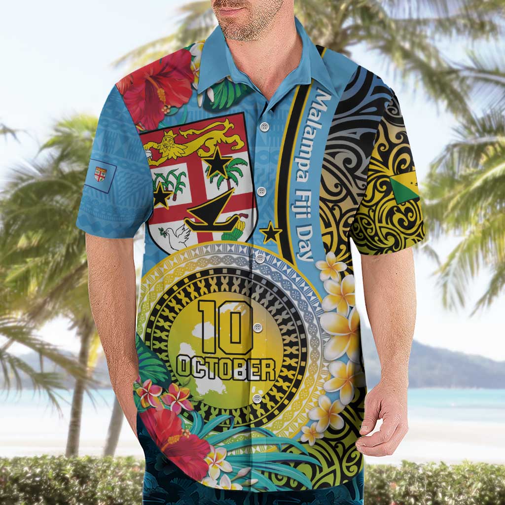 Vanuatu Malampa Fiji Day Hawaiian Shirt Happy 10 October With Maps Tropical Flowers LT14 - Polynesian Pride